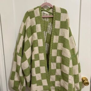 Checkered cardigan